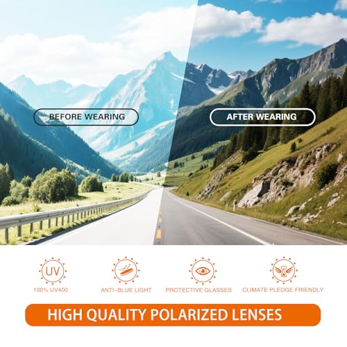 suoso Polarized Sports Sunglasses for Men: UV400 Protection Glasses Wrap Around Goggles for Driving Fishing - color: A2-blue