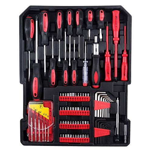 799pcs Tool Set,House Repairing Hand Tool,Portable Complete Basic Repair General Hand Tool Sets for Men Women,Home Basic Repair Tool Kit,with Aluminum Trolley Case,for DIY Home Maintenance (Silver) - color: 799pcs-silver