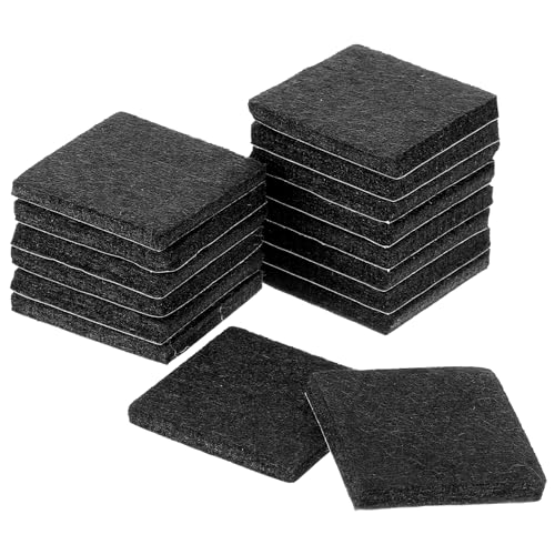 uxcell Furniture Pads, 16Pcs 1.5" - Square Self Adhesive Felt Furniture Pads, Floor Protectors for Furniture Feet Chairs Legs Hardwood Floors (Black) - color: Black, size: 1.5"