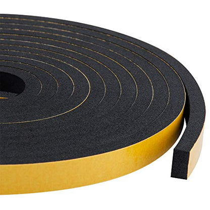 Neoprene Weather Stripping 2-Pack, 1/2 Inch Wide X 1/4 Inch Thick, High Density Foam Tape for Doors & Windows Insulation (26 Feet Total, 13 Feet/Roll) - size: 1/2in * 1/4in * 26ft