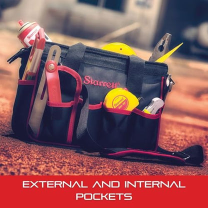 Starrett Zippered Hand Tool Bag - Durable Construction with Exterior & Interior Pockets - Medium Size for Easy Storage & Organization - BGM - size: Medium