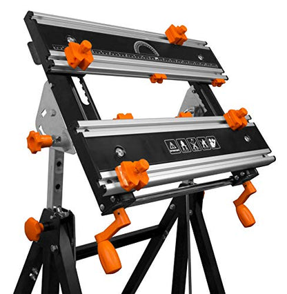 WEN Portable Work Bench with Steel Construction, Clamping Vises, and Adjustable Height and Bevel (WB2322T)