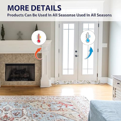 2 Pack 40 Inch 4 Inch Wide Under Door Blocker Door Draft Stopper, Bottom Blocker Weighted Gap Filler Saving Energy Sound Air Noise Light Stopper Canvas Cotton Cartoon Print 2.8Lb - size: 40in