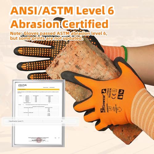 Schwer 12 Pairs Safety Work Gloves MicroFoam Nitrile Coated, Certified Level 6 Abrasion & A1 Cut Resistant Working Gloves with MicroDot Grip, Touchscreen, Used for General Work, Gardening, LT5619, XL - size: X-Large, style: 12 Pairs