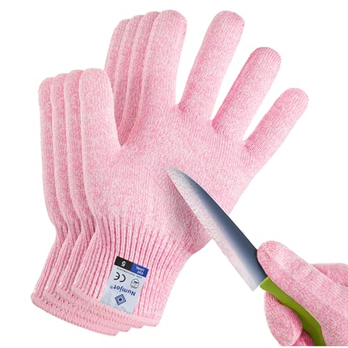 Cutting Gloves, Food Grade Level 5 Protection, Safety Kitchen Cut Gloves for Oyster Shucking, Fish Fillet Processing, Mandolin Slicing, Meat Cutting and Wood Carving. (Pink-Small 2 Pairs) - color: Pink, size: Small (Pack of 4)