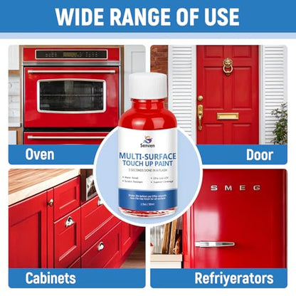 Red Touch Up Paint High-Gloss Apple Red Multi Surface Acrylic Touch Up Paint Pen Scratch Repair for Metal,Wall,Cabinets,Appliances,Wood,Door,Furniture,Enamel 1.5 Fl Oz - color: Red