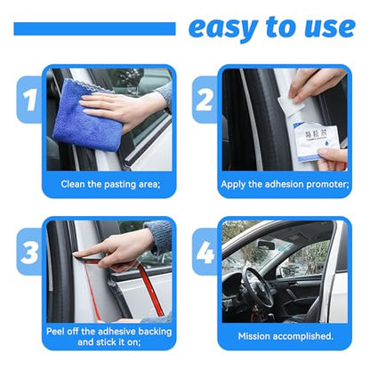 Car Door Seal Strip, Thickened Rubber Vehicle Weather Stripping, Soundproof Self Adhesive Automotive Sealing Strip for Hoods,Trunks,Windows, Universal for SUV, Truck, RV (16.4Ft) - size: 16.4Ft