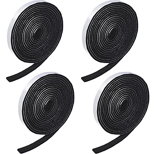 Zonon 4 Rolls 120 Inch Felt Strip with Adhesive Backing Felt Tapes Furniture Strip Rolls Self Stick Heavy Duty Polyester for Protecting Furniture and DIY Adhesive(Black,0.5 Inch) - color: Black, size: 0.5 Inch