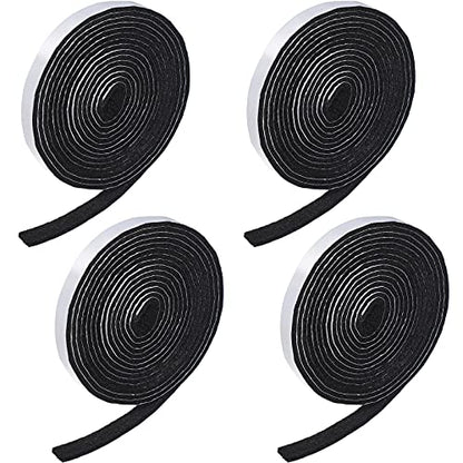 Zonon 4 Rolls 120 Inch Felt Strip with Adhesive Backing Felt Tapes Furniture Strip Rolls Self Stick Heavy Duty Polyester for Protecting Furniture and DIY Adhesive(Black,0.5 Inch) - color: Black, size: 0.5 Inch