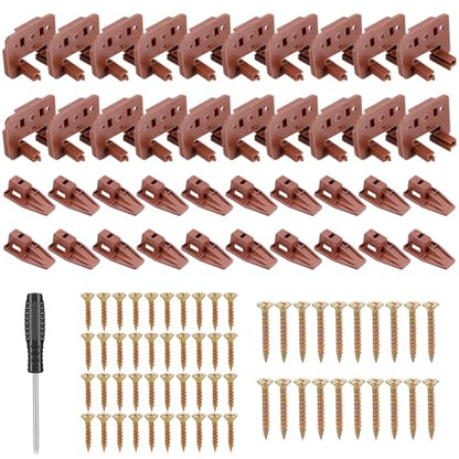 20 Sets Drawer Guide Kits, Drawer Slides Repair Kit with Screws Replacement Parts for Dressers, Hutches, Nightstand Drawers