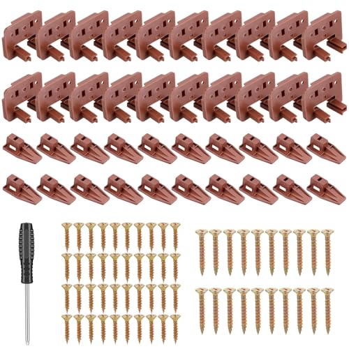 20 Sets Drawer Guide Kits, Drawer Slides Repair Kit with Screws Replacement Parts for Dressers, Hutches, Nightstand Drawers