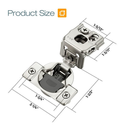 HOME EDIT 2 Pack 1 Pair 1-1/4 inch Overlay Soft Close Cabinet Hinges for Kitchen, Stainless Steel Three-Way Adjustable, Concealed Self-Closing Door Hinges - size: 1-1/4 inch Overlay