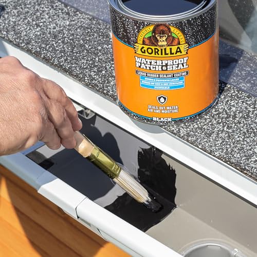 Gorilla Patch & Seal Liquid Rubber Waterproof Sealant, Black, 32 Ounce (Pack of 6) - Seals Out Water, Air, and Moisture - color: Black, size: 6 - Pack