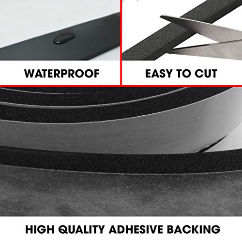 Neoprene Foam Strip Roll by Dualplex, 2" Wide x 10' Long x 1/16" Thick, Weather Seal High Density Stripping with Adhesive Backing – Weather Strip Roll Insulation Foam Strips - size: 2" Wide x 10' Long x 1/16" Thick