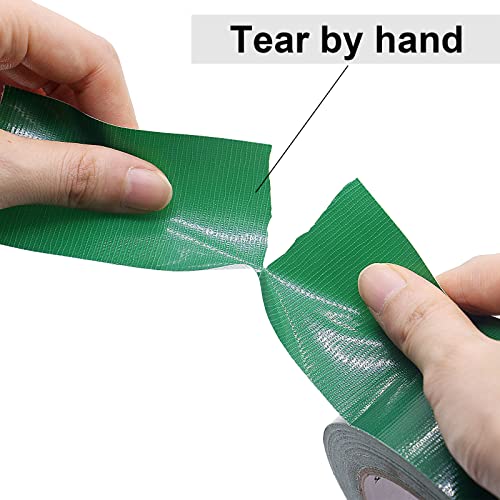BOMEI PACK 3 Pack Duct Tape Green Heavy Duty,2 Inch x 30 Yards,9 Mil Thick Heavy Duty Strong Green Tape Duct,Waterproof,No Residue,Flexible,Tear by Hand,Industrial Grade for Repairing,Fxing - color: Green