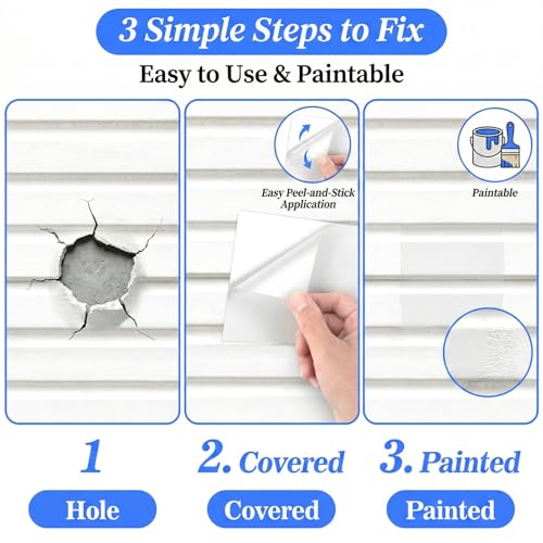 Vinyl Siding Repair Kit - 12 PCS Vinyl Patch Repair Kit PVC White Patches for Mobile Home Skirting Panels and Fence Repair Kit Exterior Wall House Siding Hole Cover