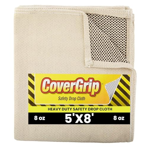 8 oz Canvas Safety Drop Cloth, 5' x 8' - size: 5X8, style: 8 oz