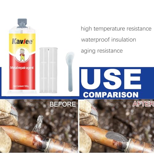 Metal Glue, Metal Repair Agent, Strong Foundry Glue, AB Waterproof Sealant, All-Purpose Repair, Suitable for Repairing All Surfaces 3.5oz