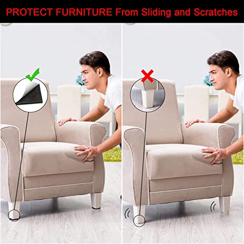 Yelanon Non Slip Furniture Pads-24 pcs 2" Furniture Grippers, Non Skid for Furniture Legs,Self Adhesive Rubber Feet Furniture Feet,Anti Slide Hardwood Floors Protectors for Keep Couch Stoppers - size: 24pcs 2" Square