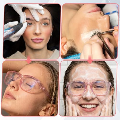 ElevateTech Safety Glasses Goggles, 2 Pcs Anti Fog Protective Eyewear Clear Eyelash Protector Shower Goggles Shield - color: Purple