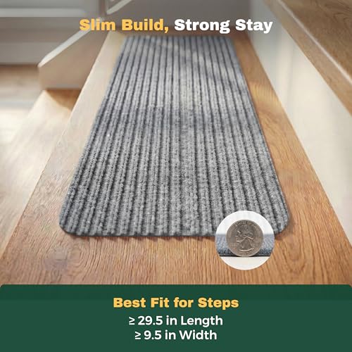 MBIGM Non-Slip Carpet Stair Tread Mat 30" x 30" Landing Rug-Matching Mat Non-Skid Safety Rug Slip Resistant - Light Gray - color: Light Gray, size: 2'6" x 2'6" - 1 pcs