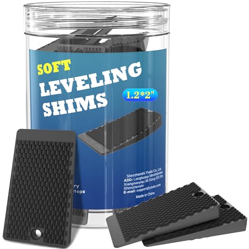 Furniture Levelers, 32 Piece Jar 2“, Rubber Shims for Leveling, Black Wedge for Table Toilet Refrigerator Piano, Non-Slip Shims for Home Improvement and Work, Cuttable and Stackable - size: Black