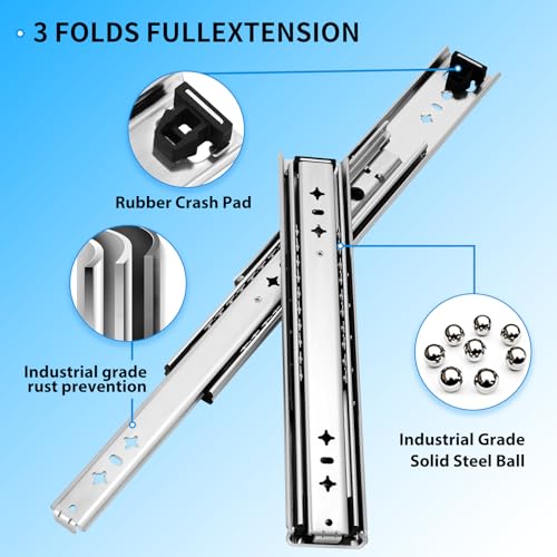 YENUO Heavy Duty Drawer Slides Full Extension 12 14 1618 20 22 24 26 28 30 32 34 36 38 40 Inch Side Mount Ball Bearing RailsTrack Guide Glides Runners 250 Lbs 1 Pair (No Lock) -W:53mm, 18 Inch - size: 18 Inch, style: Load:250 lb (No lock) -W:53mm