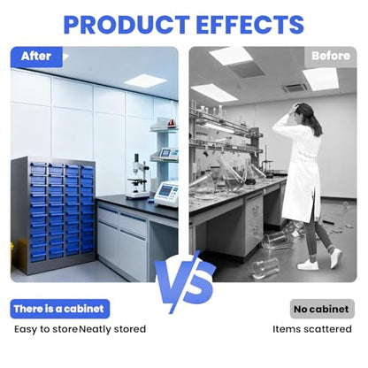 40 Drawer Parts Cabinet,330 Lb Nut and Bolt Storage Cabinet,Abs Nut and Tool Storage Organizer,with Dividers and Labels,Suitable for Studio,Laboratory and Home Use/Blue - size: Parts Cabinet:21X9X25 in