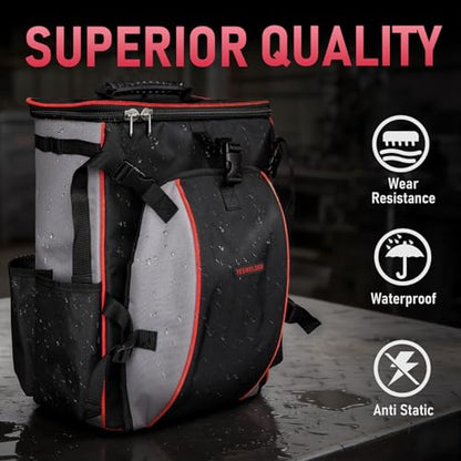 YESWELDER Welding Backpack, Large Capacity Professional Welding Tool Bag with Helmetcatch, Multipurpose Heavy Duty Welder Bag for Travel Hiking and Outdoor Activities
