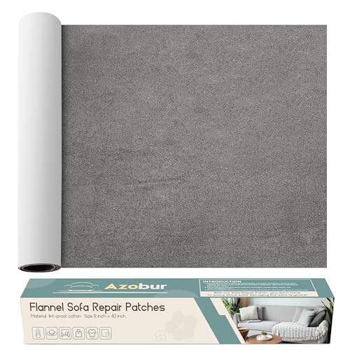 Azobur Sofa Fabric Repair Patch, Oversized Microfiber Patch，Self Adhesive Fabric Sofa Patch Repair Fabric,Super Cost-Effective Combination (Gray) - color: Gray, size: 9.5" x 40"-1 PCS