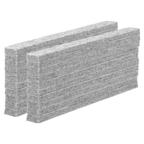 uxcell Felt Strips with Adhesive Backing, 20 Pcs 1/2" x 6" x 0.2" Anti Scratch Furniture Felt Tapes Self-Stick Pads for Protecting Hardwood Floor, Grey - color: Grey
