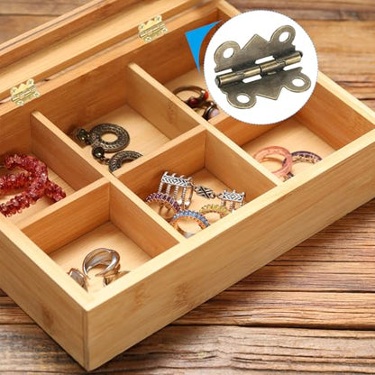 PATIKIL Small Jewelry Box Hinges 3/4 Inch, 12 Pack 90-Degree Mini Butterfly Hinges Jewelry Box Hardware with 48 Screws for Cabinet Wooden Box Drawer Craft, Brown - color: Copper