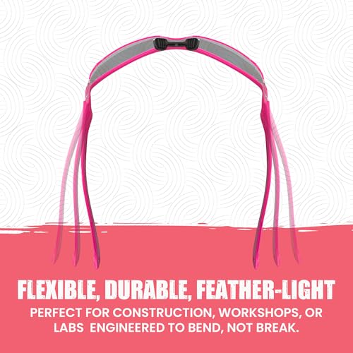 Safety Girl SC-282-PNK-GRAY Navigator Safety Glasses, Polycarbide, One Size, Pink Frame, Gray Lens - color: Pink Frame, Gray Lens, size: One Size