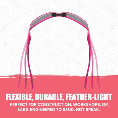 Safety Girl SC-282-PNK-GRAY Navigator Safety Glasses, Polycarbide, One Size, Pink Frame, Gray Lens - color: Pink Frame, Gray Lens, size: One Size