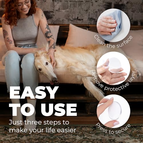 Large 2" Door Knob Wall Protectors – 6 Clear Self-Adhesive Silicone Bumper Pads in Hemispherical Shape – Noise Dampening Wall & Furniture Guards by VELLAX - style: Hemispherical Pads