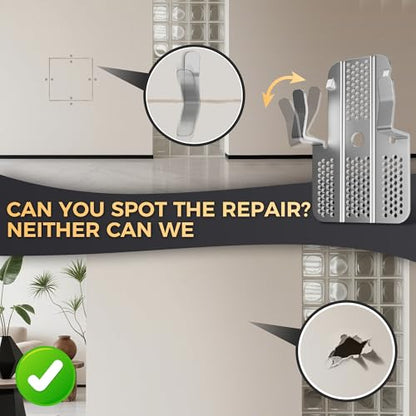 16 Pack Drywall Repair Clips,Easy Install Drywall Clip 1/2 Inch,Professional Hole Repair Patch Kit for Wall and Sheetrock, Strong Metal Backing Clips with Screws for Home Improvement - color: Silver-16