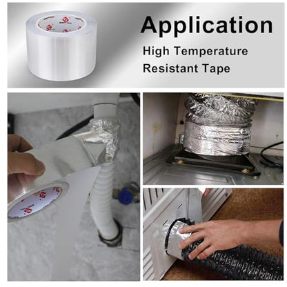 BOMEI PACK Aluminum Foil Tape,Heavy Duty Metal Foil Tape,High Temperature Silver Duct Tape,Perfect for Sealing & Patching,HVAC,Air Ducts,Insulation and Metal Repair (6 Inch) - size: 6 Inch x 30 Yards
