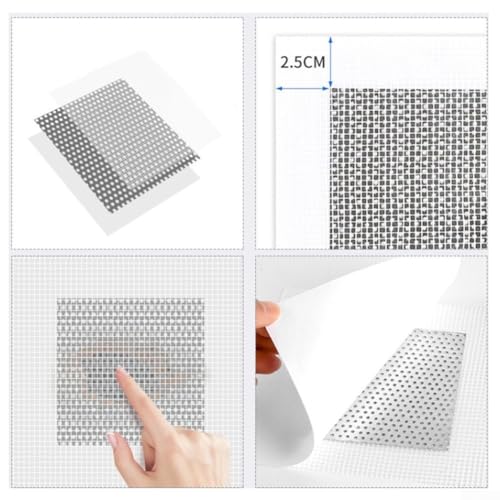 Duty Metal Drywall Patch Kit for Large Hole Repair in Walls and Ceilings, Galvanized Steel with Fiberglass Mesh, Includes Sandpaper and Scraper(15 * 15cm) - size: 15*15cm