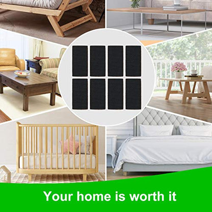 Rectangle Non Slip Furniture Pads 8 Pieces 1x2 inch, Anti Slip Rubber Furniture Pads, Furniture Grippers for Hardwood Floors, Rubber Furniture Feet, Furniture Stoppers to Prevent Sliding - size: 8pcs Rectangle
