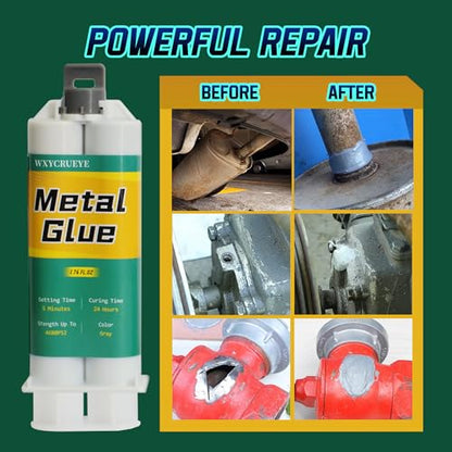 Metal Repair Glue, Muffler Repair kit, Epoxy Adhesive, Liquid Weld for Metal, for Stainless Steel, Plastics, Aluminum, Welding Metals to Metals Glue, high Strength，Heat and Water - size: Metal Glue 3 Pcs
