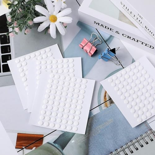 JANYUN 140 Pcs Double Sided Sticky Dots Removable Round Putty Clear Double Sided Tape for Crafts No Trace Sticky Tack Adhesive Tape (6 mm) - size: 6mm