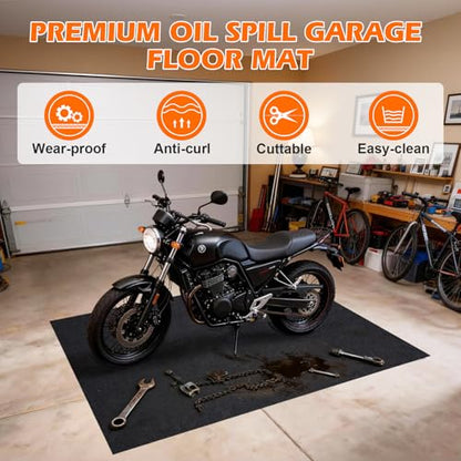 Grefinity Oil Spill Mat, 2 Pack 36" x 60" Oil Mat for Driveway, Under Car Pad for Garage Floor, Protects Against Oil, Chemicals & Stains with TPE Anti-Leak Backing, Reusable & Washable - size: 36"x60"（2 PCS）