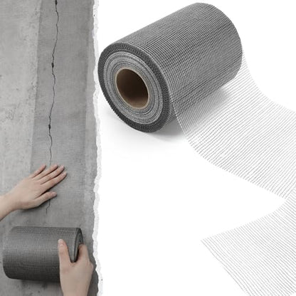 150 ft x 6 Inch Cement Board Joint Tape Self Adhesive Durable Gray Fiberglass Mesh Drywall Mesh Repair Tape for Cement Board Joints Repairing, Sealing and Strengthening - size: 150 ft X 6 Inch