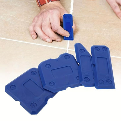 4 pcs Silicone Caulking Tools Compatible with Sealant Grout Finishing Sealing Blue Caulk Tool Kit Caulking Finishing Tools (Blue) - color: Blue