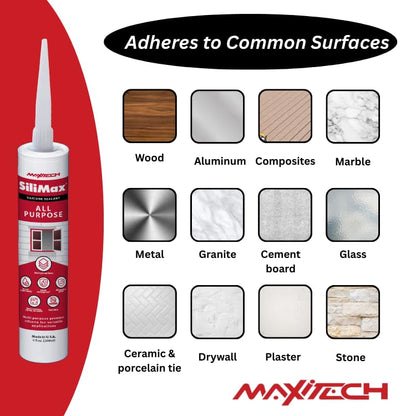 All-Purpose Silicone – 100% Silicone Caulk, Clear Silicone Sealant Waterproof, RTV Silicone Sealant – 9.5 fl oz Cartridge, 2-Pack (2-Pack, 2, Count)