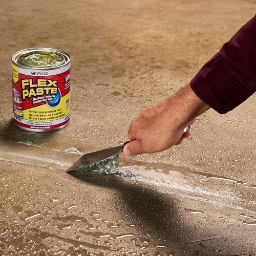 Flex Paste, Waterproof Paintable Putty, Spackle Sealant, Fill Gaps Cracks Holes - Block Out Water and Air - UV Resistant - Walls, Drywall, EPDM, Concrete, Roof, RV Repairs, Clear, Quart - size: Quart