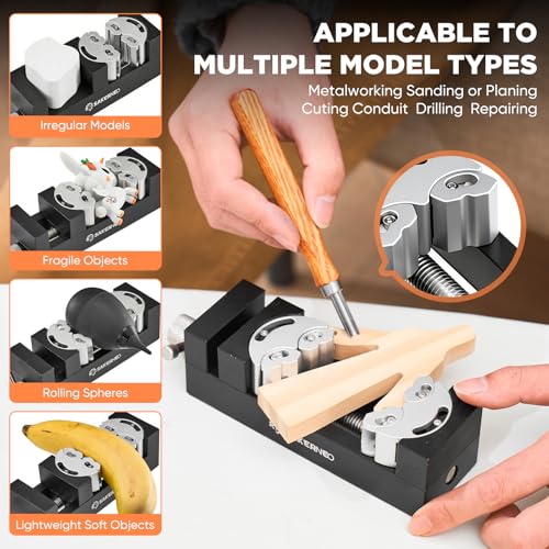 Fractal Vise, Mini Vise Clamp, Self-Adjusting Drill Press Bench Vice, CNC-Machined Aluminum Alloy Jaw Clamp for Irregular Shapes on Home Improvement, Workbench, DIY, Woodwork (Black) - color: Black