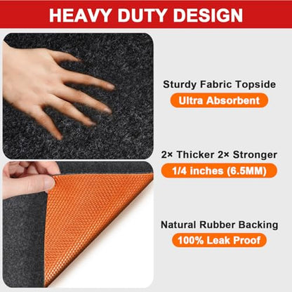 Golener Oil Spill Mat - 64”x64” Garage Floor Mat for Under Car, Rubber Floor Mats, Absorbent Oil Mat, Protect Floor from Spills & Stains, Waterproof, Reusable, Washable, Durable, Heavy Duty, Black - size: 64" x 64"
