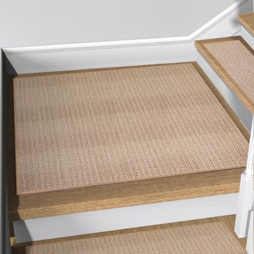 Stair Landing Rug for Wooden Steps, Stair Mats Non Slip Indoor with Self-Adhesive Stair Treads Landing Mat for Kids Elders and Pets(1Pcs, Beige, 31" * 31") - color: Beige, size: 31" x 31"