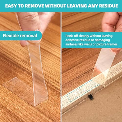 P7yaumy Double Sided Tape Heavy Duty 0.75in×20ft, Nano Tape Double Sided, Removable Traceless Two Sided Adhesive Tape, Clear Mounting Tape Double Sided Tape for Walls, Hanging Picture,Poster,Carpet - size: 0.75in×20feet